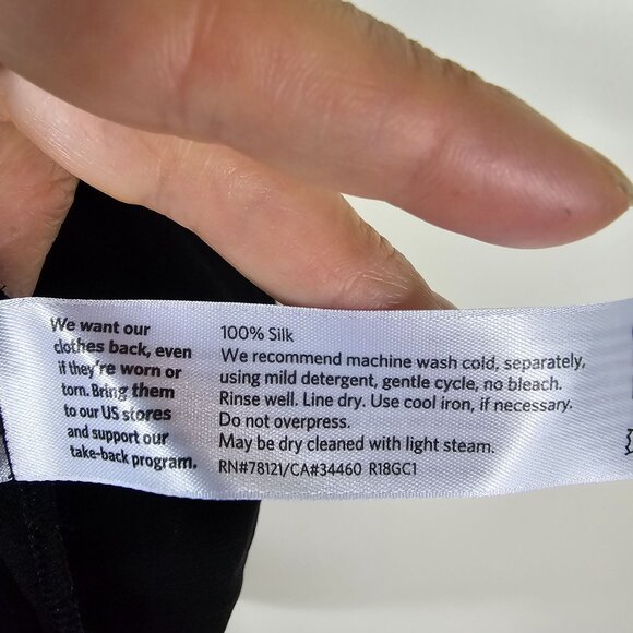 NWT Eileen Fisher System Black Silk Crepe Long Tunic Shell Top $218 XS Old Money - Picture 8 of 10